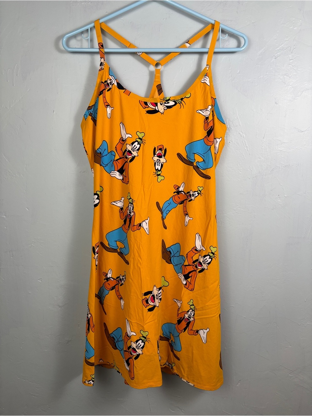 Outdoor Voices Disney Mickey & CO Goofy Yellow Orange Athletic dress w/ shorts